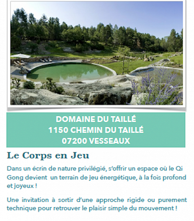 Le Corps en Jeu Stage d’été au Domaine du Taillé